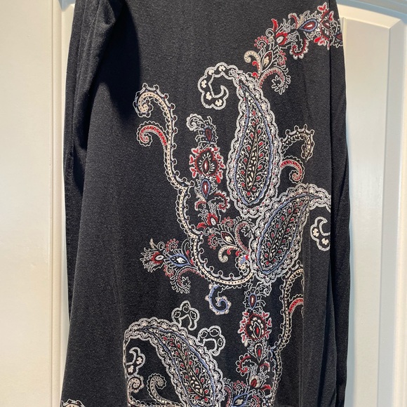 J Jill Knit skirt, black with paisley pattern running down side front and back - Picture 6 of 6